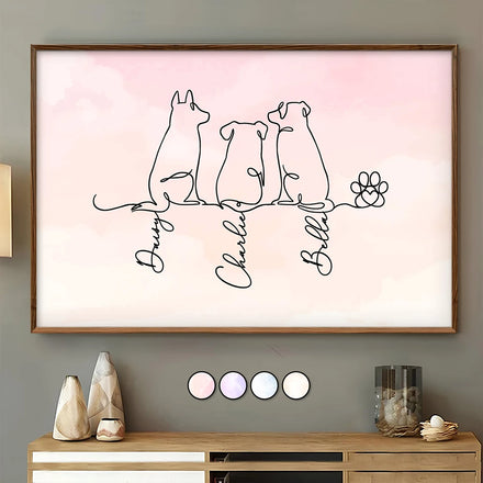 Adorable Dog Line Art - Personalized Poster
