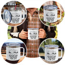 Gift For Couples,Old Couples,Gift For Husband,Gift For Wife,Gift For Boyfriend,Gift For Girlfriend,Happy - Adventure Partners For Life - Personalized 14oz Stainless Steel Tumbler With Handle