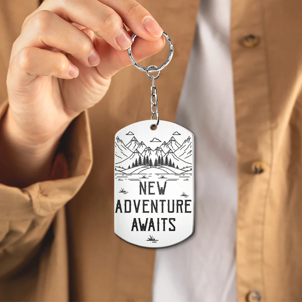 Gift For Couples,Gift For Husband,Old Couples,Gift For Wife,Gift For Boyfriend,Gift For Girlfriend,LGBT,Love - Adventure Partners For Life - Personalized Aluminum Keychain