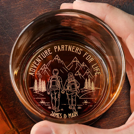 Adventure Partners For Life - Personalized Engraved Whiskey Glass