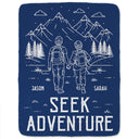 Gift For Couples,Old Couples,Gift For Husband,Gift For Wife,Gift For Boyfriend,Gift For Girlfriend,Happy - Adventure Partners For Life - Personalized Fleece Blanket, Sherpa Blanket