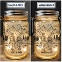 Gift For Couples, Old Couples, Gift For Husband, Gift For Wife, Gift For Boyfriend, Gift For Girlfriend, Happy - Adventure Partners For Life - Personalized Mason Jar Light