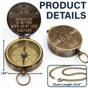 Camping,Campsite,Happy,Gift For Couples,Gift For Husband,Gift For Wife,Gift For Boyfriend,Gift For Girlfriend - Adventure Partners For Life Sketch - Personalized Engraved Brass Compass