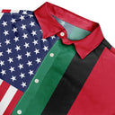 No Custom,America 250th,Independence Day - Afro American Flag 1776 Eagle America 250th - Hawaiian Shirt
