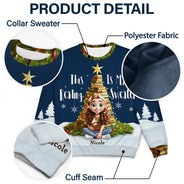 Gift For Yourself,Gift For Women,Gift For Men,Reading,Funny,Christmas - All Booked For Christmas - Personalized Unisex Ugly Sweater