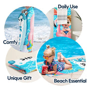 Gift For Kids, Gift For Daughter, Gift For Son, Gift For Sibling, Gift For Sisters, Gift For Brothers, Summer, Beach, Poolside, Swimming, Happy - Alphabet Kid Baby On Swimming Pool Float - Personalized Beach Towel