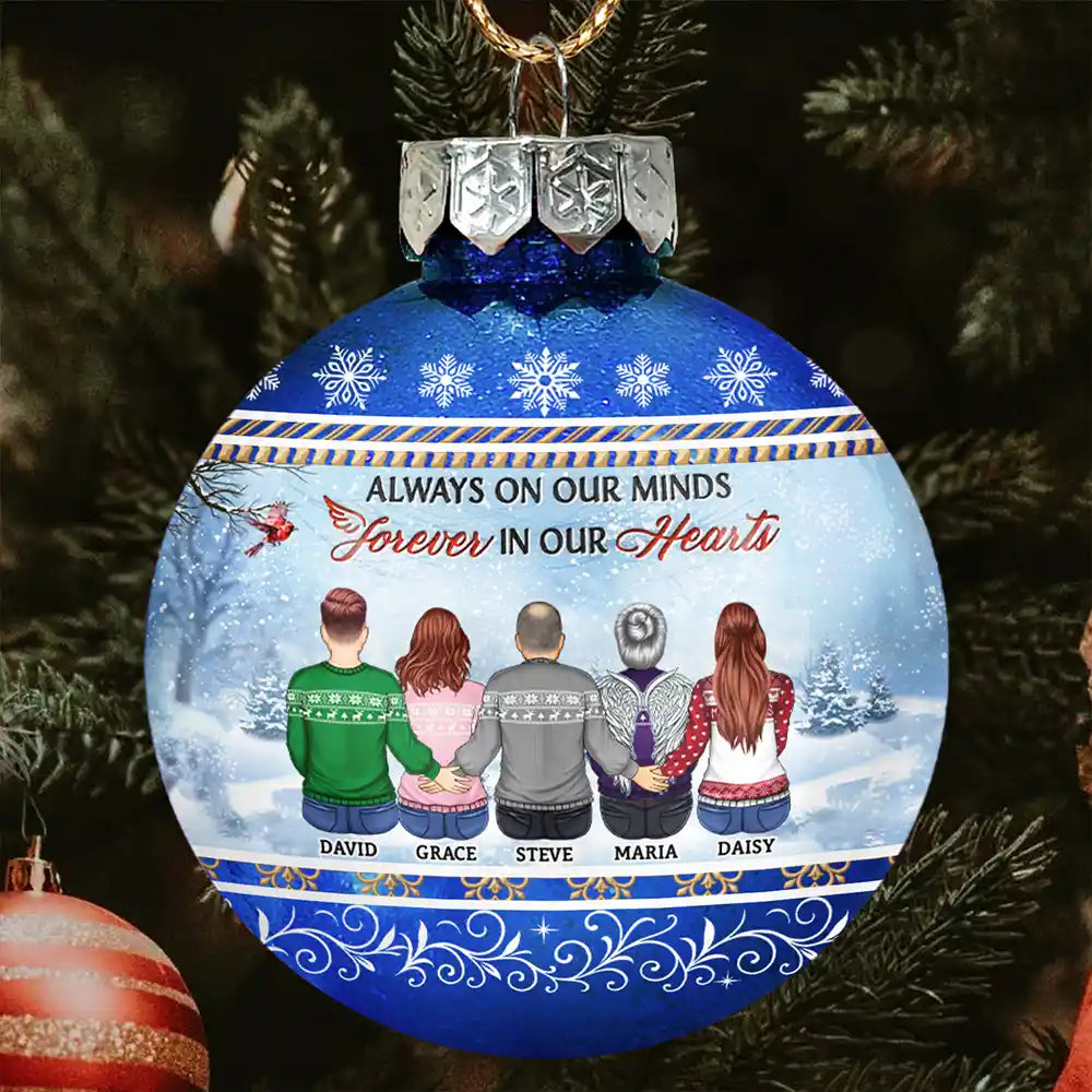 Family,Christmas,Memorial,Sad - Although You Cannot See Me I Am Always With You - Personalized Ball Ornament