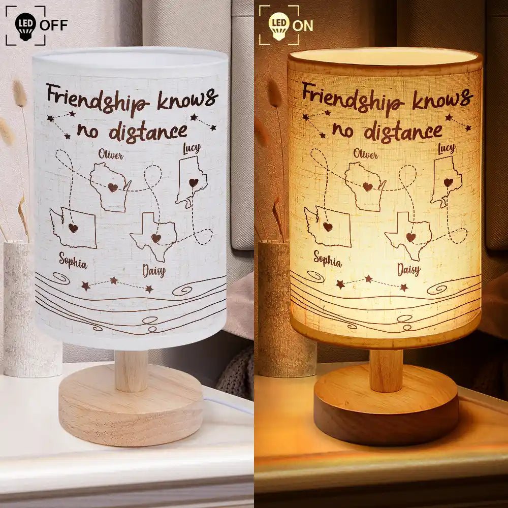 Love, Long Distance, Gift For Couples, Gift For Bestie, Gift For Sibling - Always Under The Same Sky Long Distance Relationship - Personalized Fabric Lamp