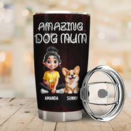 Pet Lovers, Pet Mom, Pet Dad, Dog Lovers, Dog Mom, Dog Dad, Happy - Amazing Dog Dad Dog Mom - Personalized Tumbler