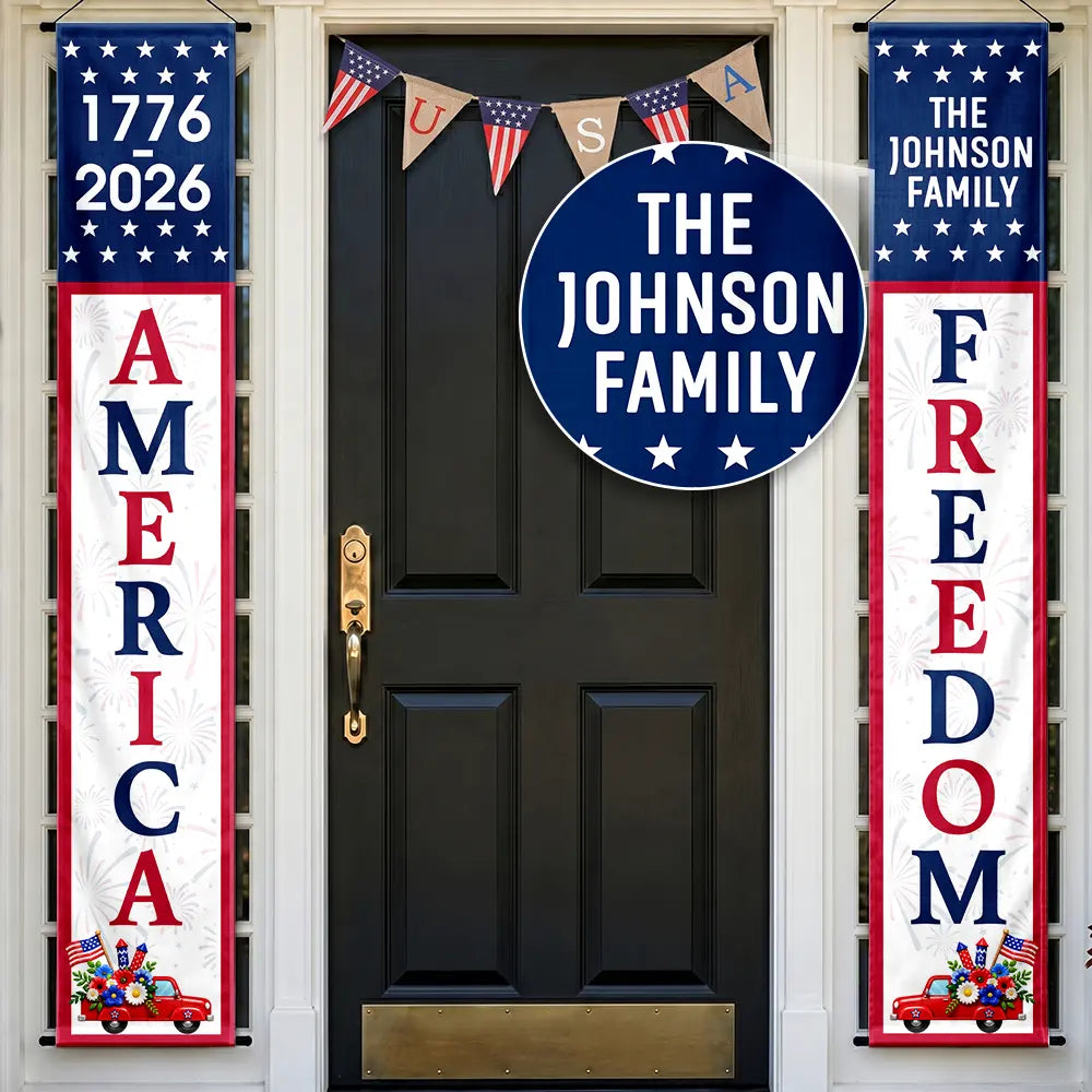America 250 Years Of Freedom - Personalized Porch Banners