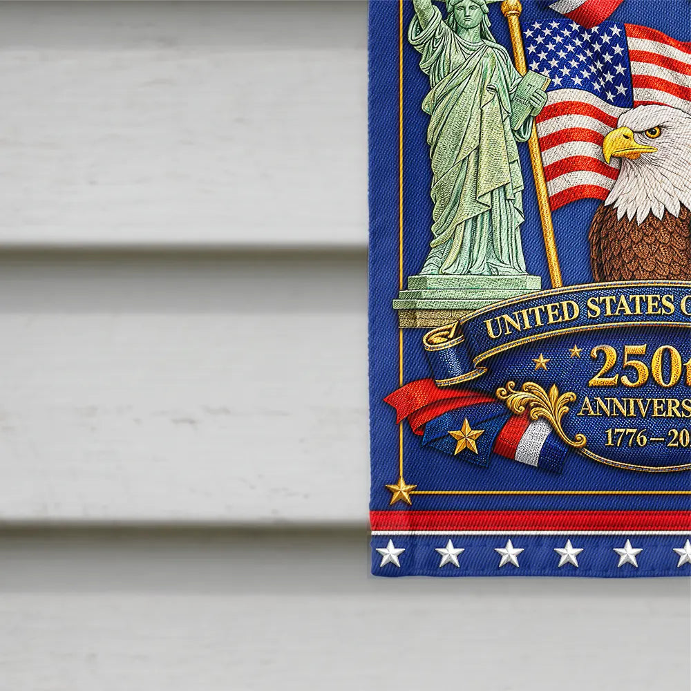 Family, Parents, Gift For Grandparents, Happy - America 250th Anniversary Family - Personalized Flag