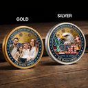 America 250th, Independence Day, Family, Proud, Custom Text - America 250th Anniversary Family Name - Personalized Commemorative Keepsake Coin