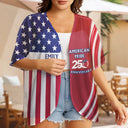 America 250th, Independence Day, Gift For Yourself, Proud, Icon - America 250th Anniversary US Pride Patriotic Eagle - Personalized Women Kimono Cardigan