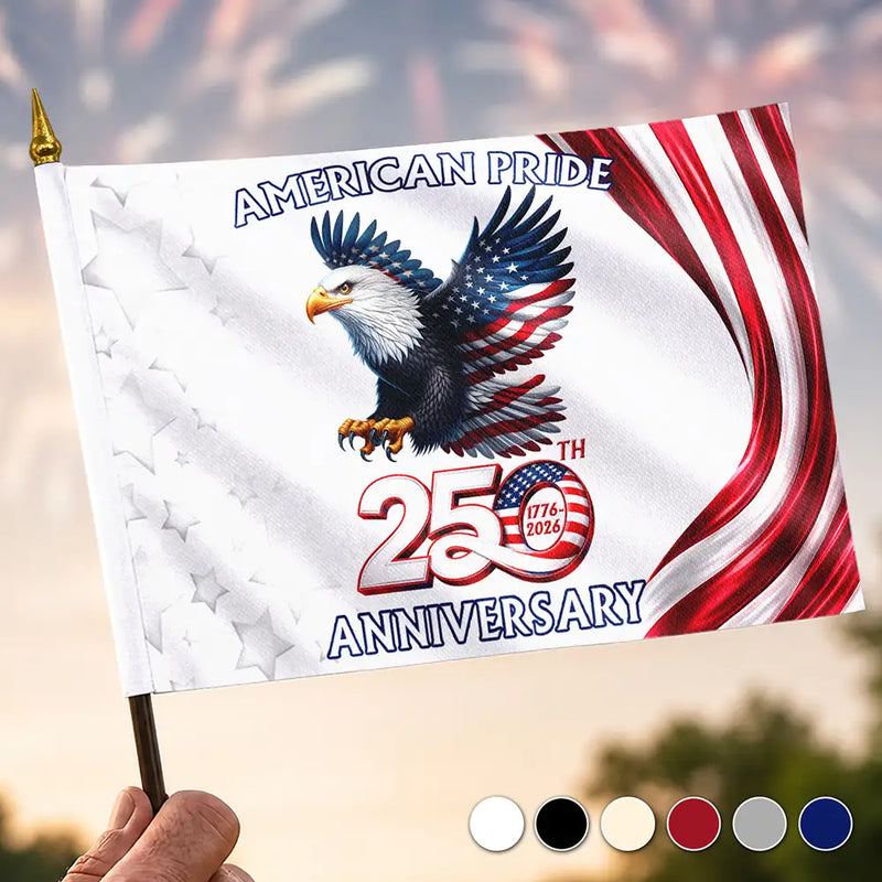 America 250th, Independence Day, Family, Proud, Icon - America 250th Anniversary US Pride Patriotic Eagle - Personalized Handheld Flag