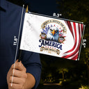 America 250th, Independence Day, Family, Proud, Icon - America 250th Anniversary US Pride Patriotic Eagle - Personalized Handheld Flag