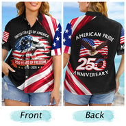 Gift For Men, Gift For Yourself, Happy - America 250th Anniversary US Pride Patriotic Eagle - Personalized Hawaiian Shirt