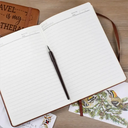Gift For Yourself,Gift For Women,Gift For Men,Travel,Happy - And So The Adventure Begins Travel Woman Man - Personalized Leather Journal