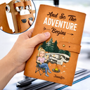 And So The Adventure Awaits - Personalized Leather Cable Bag
