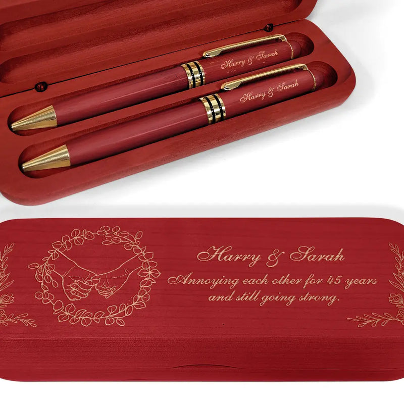Gift For Couples,Gift For Husband,Gift For Wife,Gift For Boyfriend,Gift For Girlfriend,Funny - Annoying Each Other - Personalized Wooden Pen Set