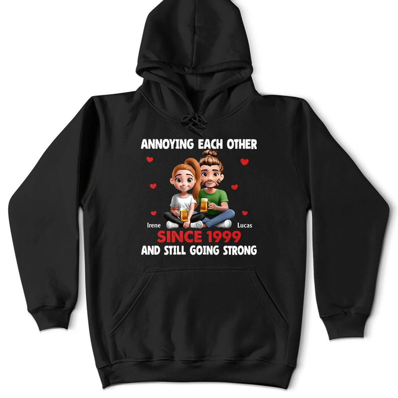 Gift For Couples,Love,Gift For Husband,Gift For Wife,Gift For Boyfriend,Gift For Girlfriend - Annoying Each Other 3D Effect Couple - Personalized T Shirt