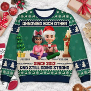 Old Couples,Gift For Husband,Gift For Wife,Christmas,Top Market,Love - Annoying Each Other 3D Effect Couple - Personalized Unisex Ugly Sweater
