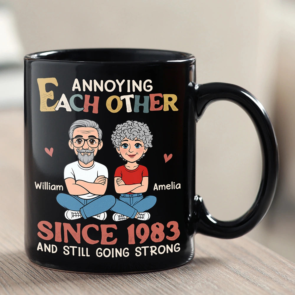 Gift For Couples,Funny,Gift For Husband,Gift For Boyfriend,Gift For Men,Old Couples - Annoying Each Other Retro Couple - Personalized Mug