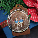Christmas,Gift For Couples,Gift For Husband,Gift For Wife,Gift For Boyfriend,Gift For Girlfriend - Annoying Each Other Since - Personalized Circle Glass Ornament