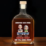 Gift For Couples, Gift For Women, Gift For Men, Gift For Husband, Gift For Wife, Gift For Girlfriend, Gift For Boyfriend, Top Market, Old Couples, Love - Annoying Each Other Since Couple - Personalized Whiskey Bottle