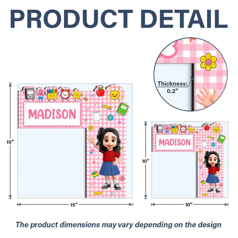 Confident, Back To School, Gift For Kids, Vector - Apple Pencil Preschool Kindergarten Boy Girl - Personalized Door Corner Wood Sign
