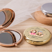 Gift For Mother,Mom - Daughters (Adult),Happy - As A Reflection Of You Birth Month Flower - Personalized Compact Mirror
