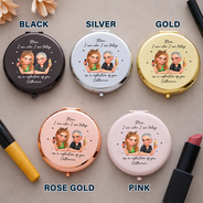Gift For Mother,Mom - Daughters (Adult),Happy - As A Reflection Of You Birth Month Flower - Personalized Compact Mirror