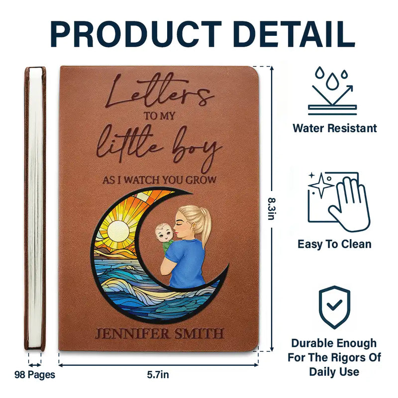 New Mom,New baby,Love - As I Watch You Grow - Personalized Leather Journal