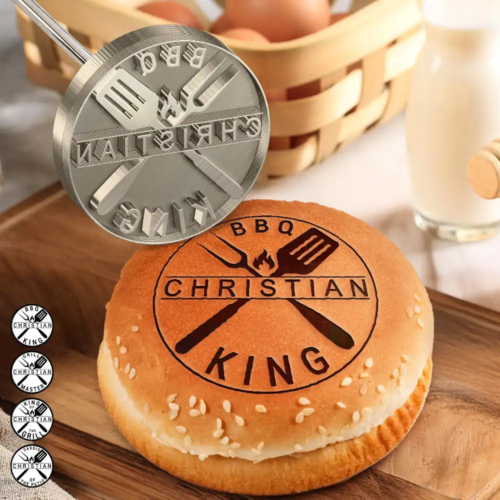 BBQ King Grill Master - Personalized Grilling Branding Stamp