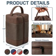 Confident,Gift For Men,Gift For Yourself,Icon - Man Crap Man Stuff Monogram - Personalized Leather Canvas Toiletry Bag