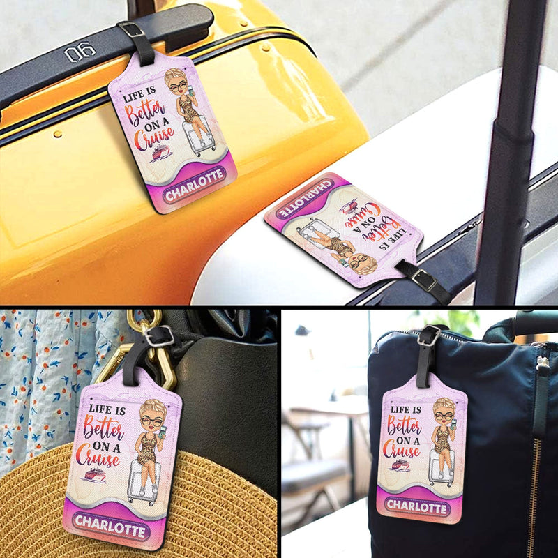 Travel,Gift For Yourself,Happy,Non-Eng,Vector,Confident - Just A Girl Boy Who Loves Travelling - Personalised Luggage Tag