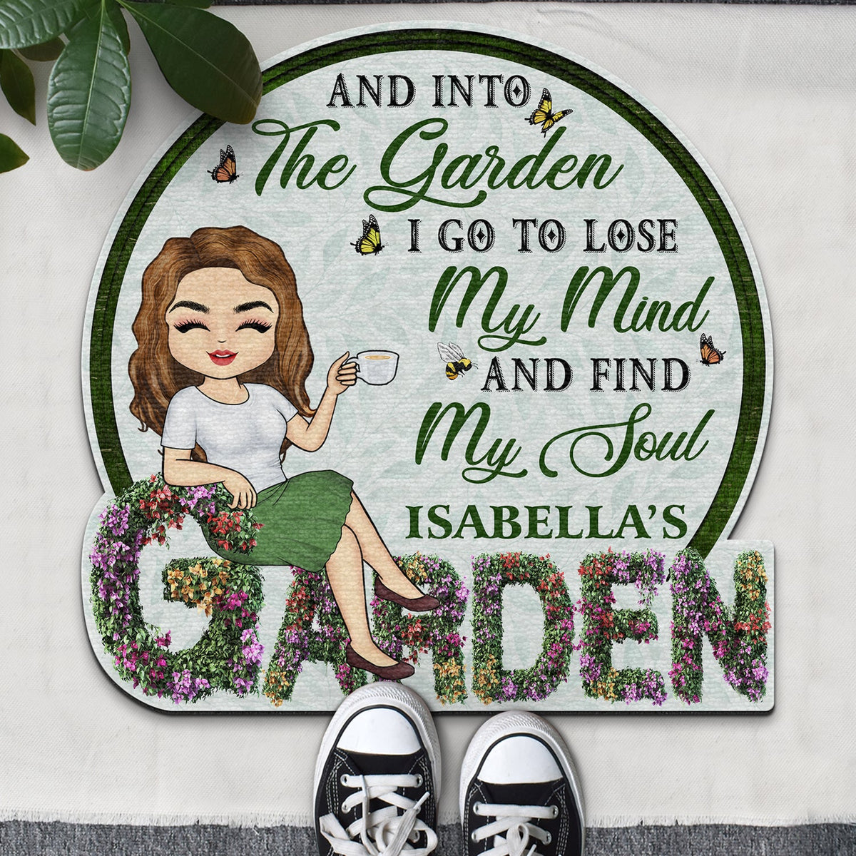 Beware A Crazy Plant Lady Lives Here - Gift For Garden Lovers - Personalized Custom Shaped Doormat
