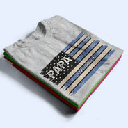 Stars And Stripes Proud To Be Merica Papa - Personalized T Shirt