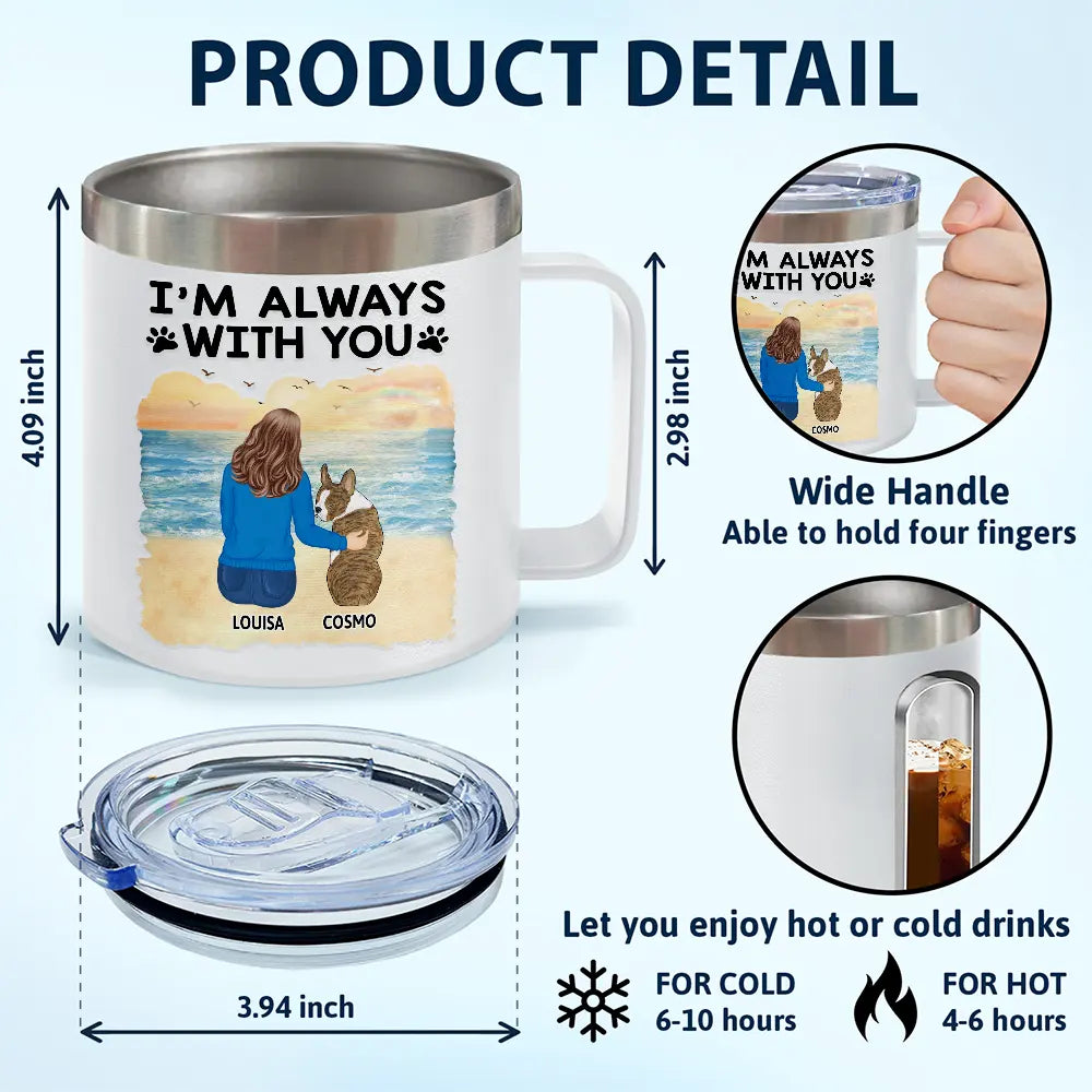 A Bond That Can't Be Broken Dog - Personalized 14oz Stainless Steel Tumbler With Handle