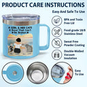 A Bond That Can't Be Broken Cat - Personalized 14oz Stainless Steel Tumbler With Handle