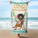 Just A Girl Who Loves Beaches Pastel Floral - Personalized Beach Towel