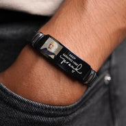 Custom Photo Keep Making Her Proud - Personalized Wristband Bracelet