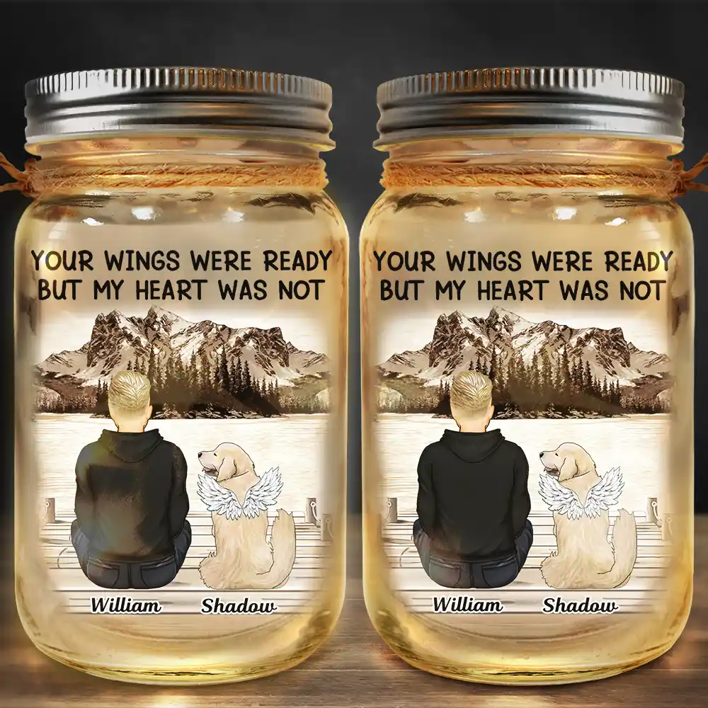 Dog Mom Your Light Will Always Shine In My Heart - Personalized Mason Jar Light