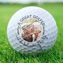 Custom Photo A Great Golfer And The Best Score Of His Life Couple Husband Wife - Personalized Golf Ball