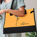 Birth Month Flowers Bloom Where You're Planted - Personalized Canvas Tote Bag