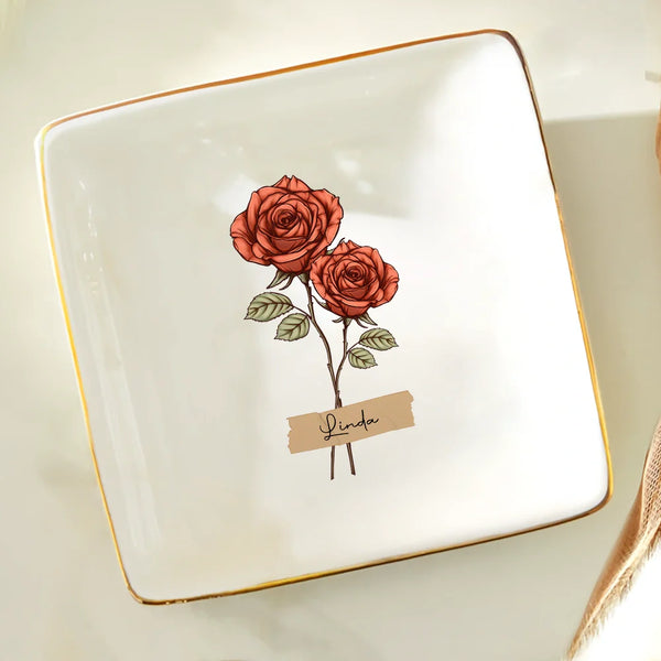 Flower Bunch Women Bestie Sister - Personalized Ring Dish