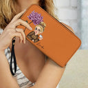 Birth Month Flowers Bloom Where You're Planted Women - Personalized Leather Long Wallet