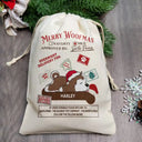 Christmas Lying Dog Merry Woofmas - Personalized Favor Bag