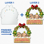 Dog Lovers - Lying Dog My 1st Christmas In My Forever Home - Personalized 2-Layered Mix Ornament