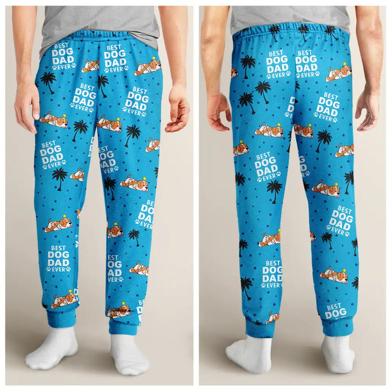 Pet Lovers ,Dog Lovers - Best Dog Mom Dad Ever Lying Dog - Personalized Pajama Pants