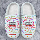 Gift For Grandma, Gift For Mother, Gift For Kids - Blessed To Be Called Grandma Nana - Personalized Fluffy Slipper